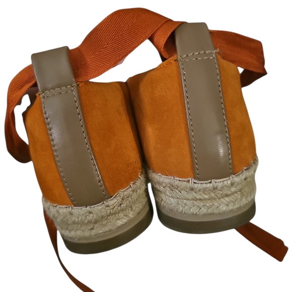 Naturalizer Impress Espadrille Flat - Pottery Orange Suede Shoes Sz 8 - Picture 6 of 8